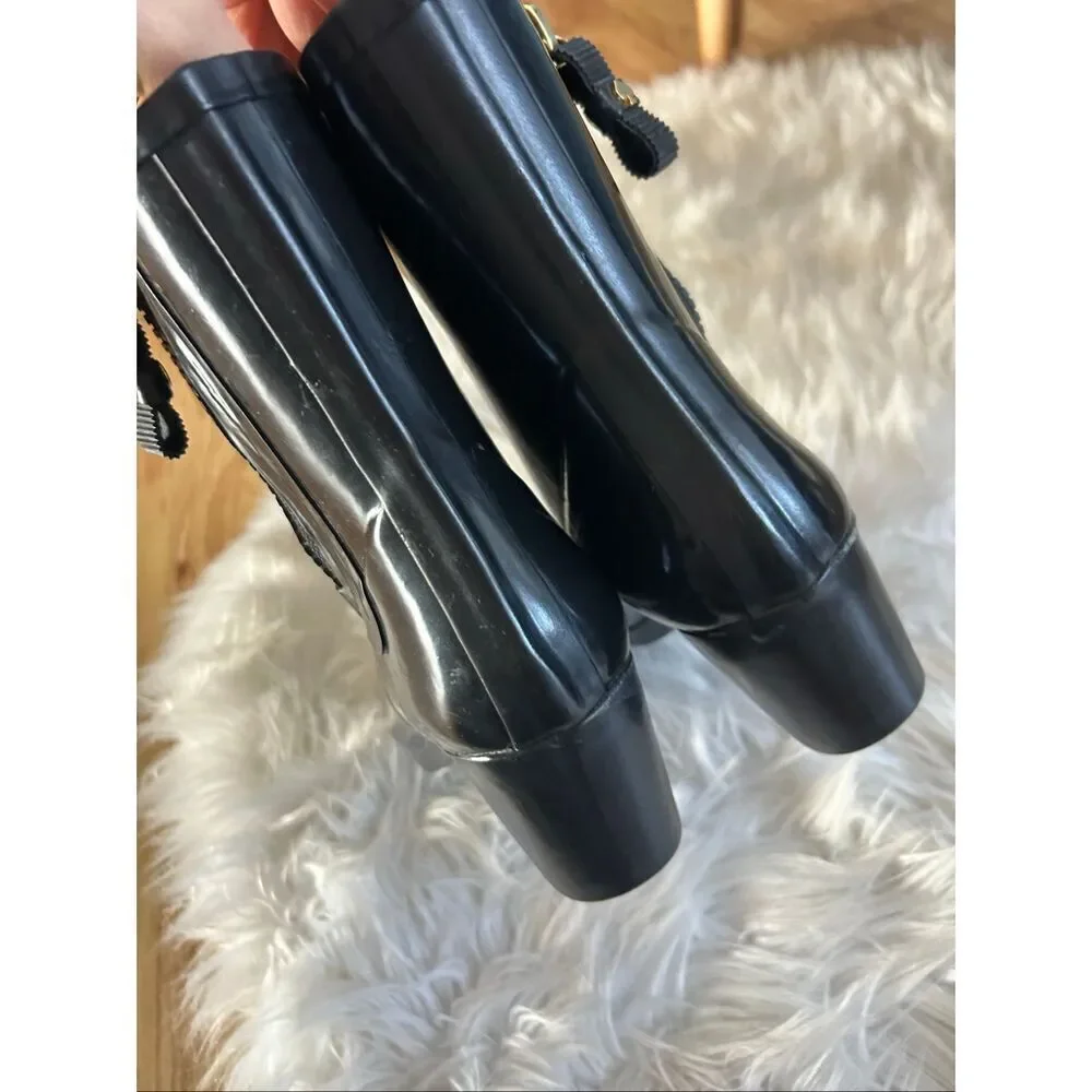 Kate Spade New York Penny Boots Black Sz 11 Womens Rubber Ankle Rain Shoes